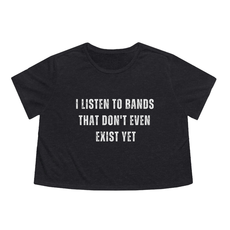 I Listen To Bands Womens Crop Tee