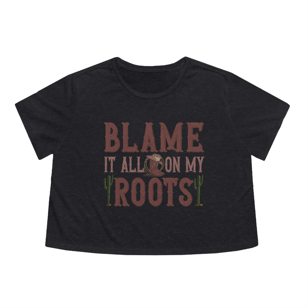 Blame It On My Roots Womens Crop Tee