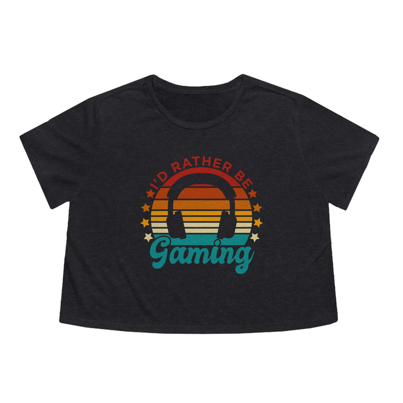 I'd Rather Be Gaming Womens Crop Tee