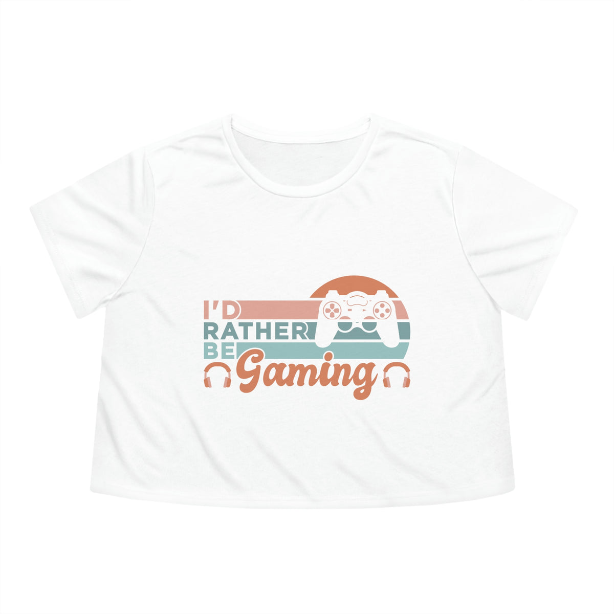 I'd Rather Be Gaming Retro Womens Crop Tee