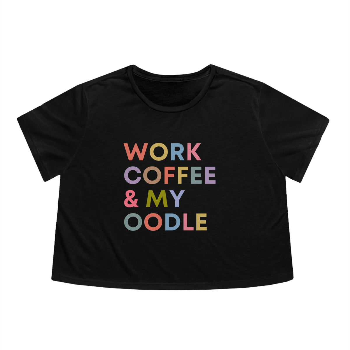 Work Coffee Oodle Womens Crop Tee