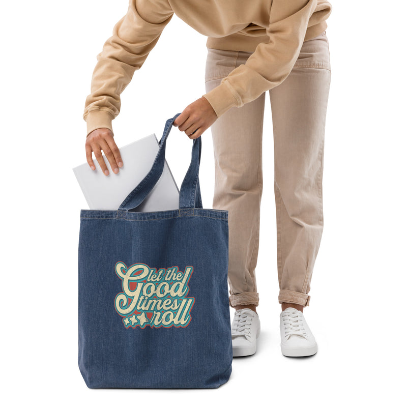Let The Good Times Roll Denim Tote